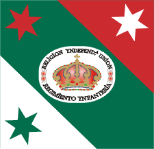 [Variant flag of the Army of the Three Guarantees: Regimiento de 
L&iacute;nea Provincial de PUebla]